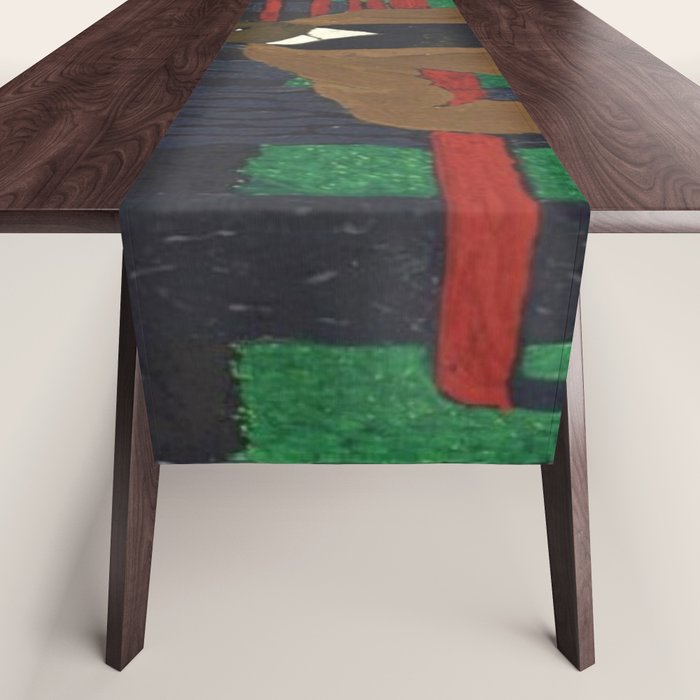 African American Masterpiece 'Man on a Bench' by Horace Pippin Table Runner Gallery Image 1