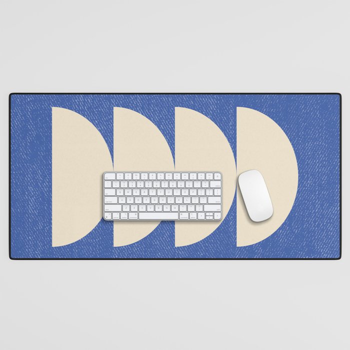 Half Circle 3 - Blue Texture Desk Mat Gallery Image 1