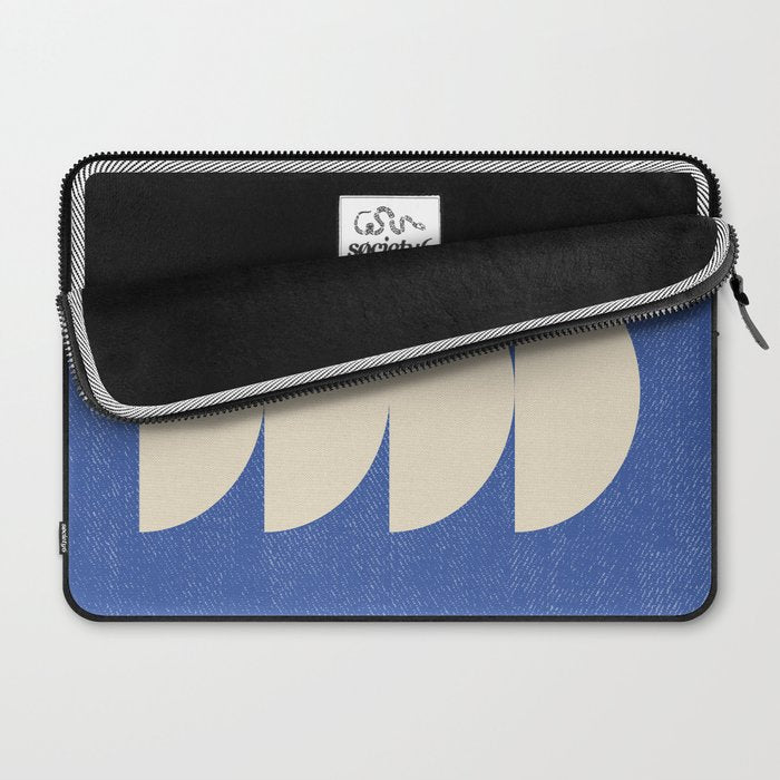 Half Circle 3 - Blue Texture Laptop Sleeve Gallery Image 2