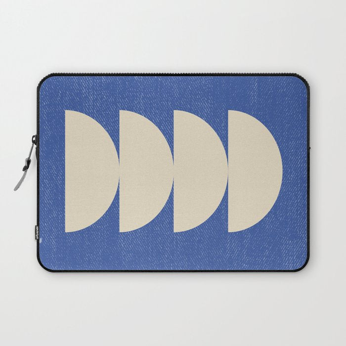 Half Circle 3 - Blue Texture Laptop Sleeve Gallery Image 1