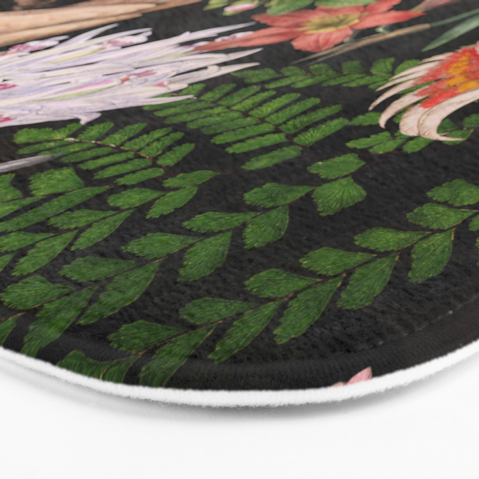 Vintage & Shabby Chic - Botanical Tropical Night Pattern  Bath Mat Gallery Image 3