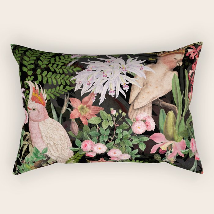Vintage & Shabby Chic - Botanical Tropical Night Pattern  Rectangular Pillow Gallery Image 1