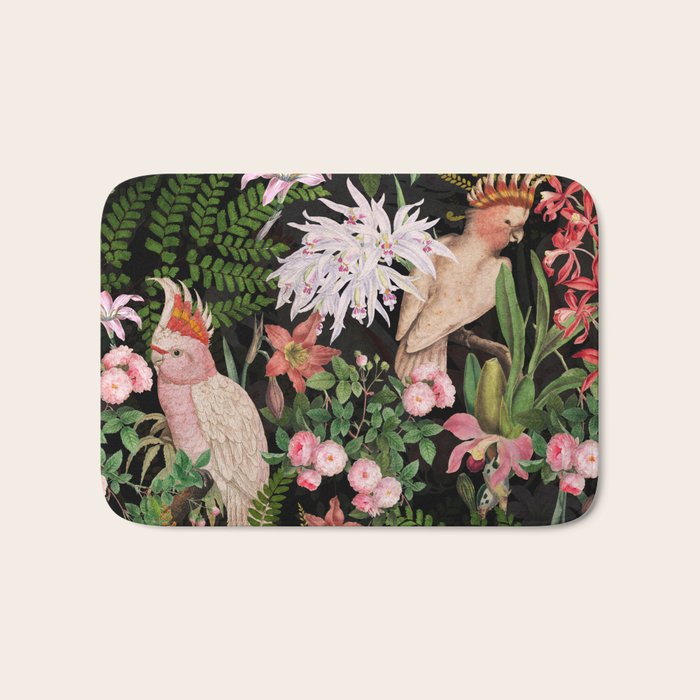 Vintage & Shabby Chic - Botanical Tropical Night Pattern  Bath Mat Gallery Image 1