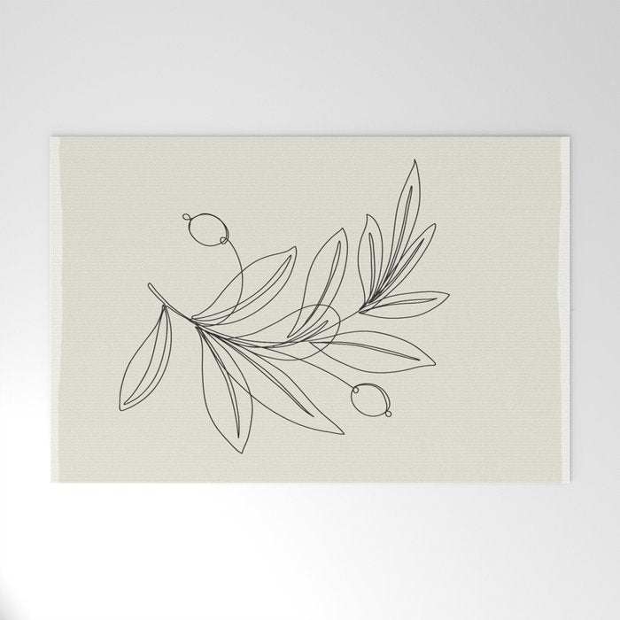 Line Olive Branch Welcome Mat Gallery Image 1