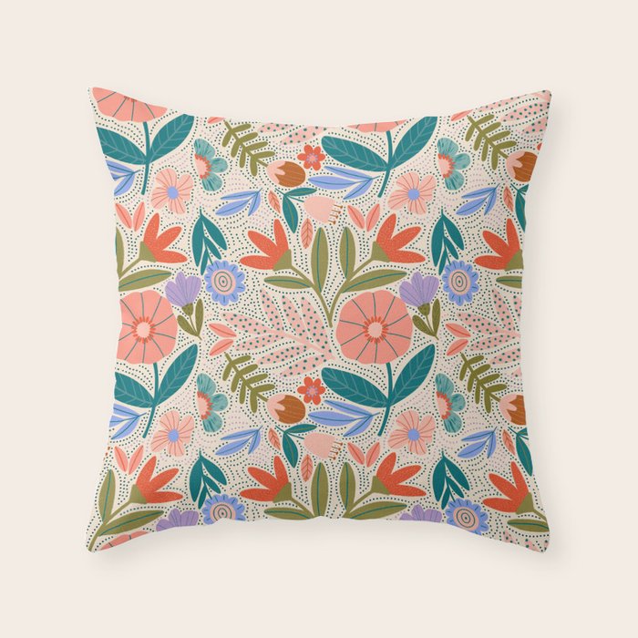Happy Print  Throw Pillow Gallery Image 1