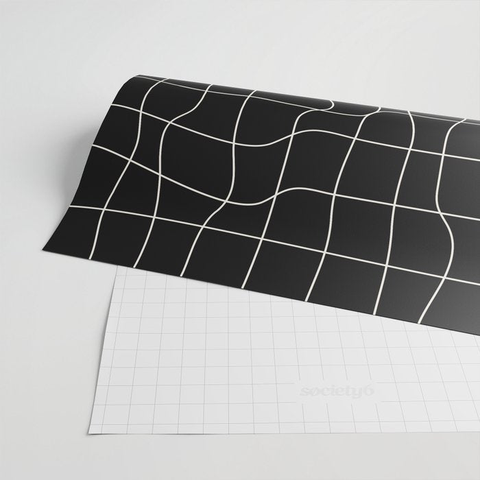 Sunkissed Gold | Warp Grid: Midnight Black Edition Wrapping Paper Gallery Image 2