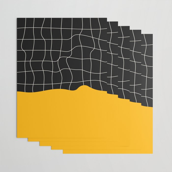 Sunkissed Gold | Warp Grid: Midnight Black Edition Wrapping Paper Gallery Image 3