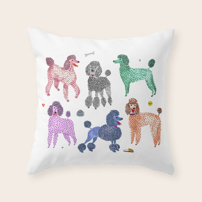 Poodles by Veronique de Jong Throw Pillow Gallery Image 6