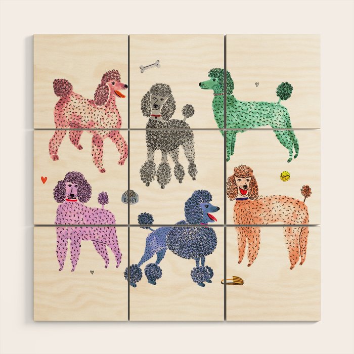 Poodles by Veronique de Jong Wood Wall Art