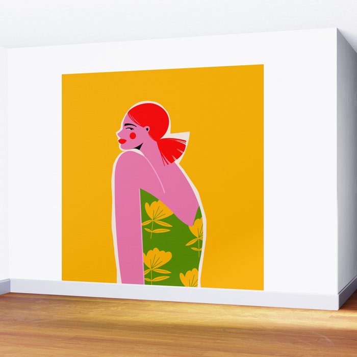 Pink Lady Wall Mural Gallery Image 2