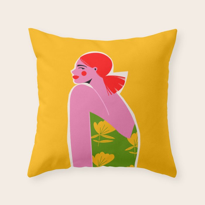 Pink Lady Throw Pillow Gallery Image 6