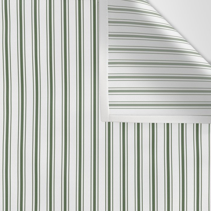 Small Dark Forest Green and White Mattress Ticking Stripes Wall Tapestry Gallery Image 3