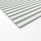 Small Dark Forest Green and White Mattress Ticking Stripes Welcome Mat Gallery Image 2