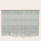 Small Dark Forest Green and White Mattress Ticking Stripes Wall Hanging Gallery Image 1