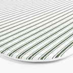 Small Dark Forest Green and White Mattress Ticking Stripes Bath Mat Gallery Image 3