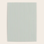 Small Dark Forest Green and White Mattress Ticking Stripes Poster Gallery Image 4