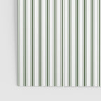 Small Dark Forest Green and White Mattress Ticking Stripes Poster Gallery Image 3