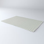 Small Dark Forest Green and White Mattress Ticking Stripes Rug Gallery Image 3