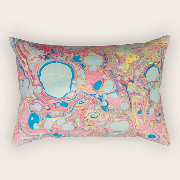 Bubblegum Candy Colors Jawbreaker Layers Pour painting Liquid Colors Funky Psychedelic Lava Lamp Rectangular Pillow Gallery Image 2
