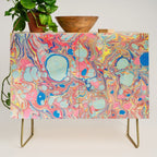 Bubblegum Candy Colors Jawbreaker Layers Pour painting Liquid Colors Funky Psychedelic Lava Lamp Credenza Gallery Image 1