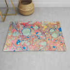 Bubblegum Candy Colors Jawbreaker Layers Pour painting Liquid Colors Funky Psychedelic Lava Lamp Rug Gallery Image 1
