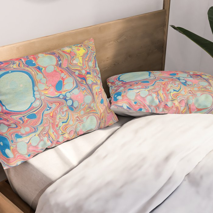 Bubblegum Candy Colors Jawbreaker Layers Pour painting Liquid Colors Funky Psychedelic Lava Lamp Pillow Sham Gallery Image 2