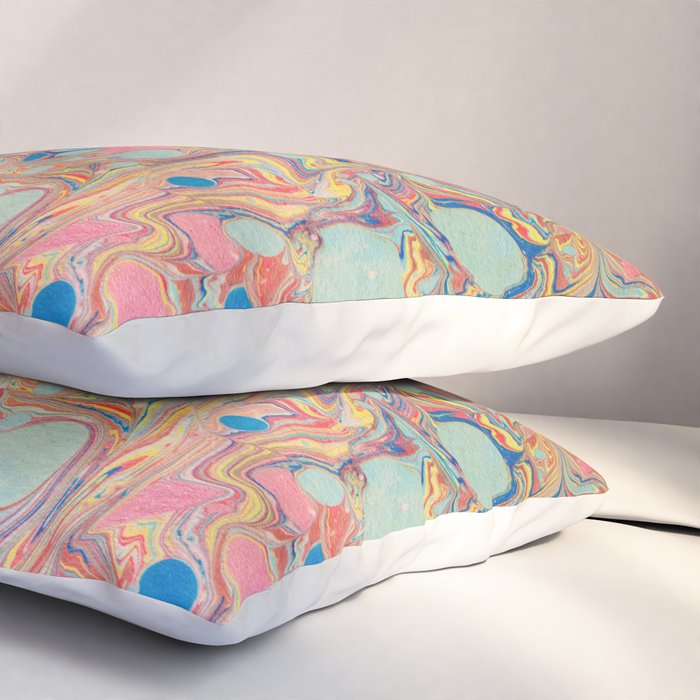 Bubblegum Candy Colors Jawbreaker Layers Pour painting Liquid Colors Funky Psychedelic Lava Lamp Pillow Sham Gallery Image 3
