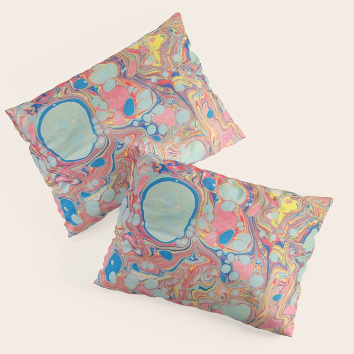 Bubblegum Candy Colors Jawbreaker Layers Pour painting Liquid Colors Funky Psychedelic Lava Lamp Pillow Sham Gallery Image 1