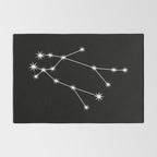 Gemini Zodiac Star Constellation Line Art Black Rug Gallery Image 2