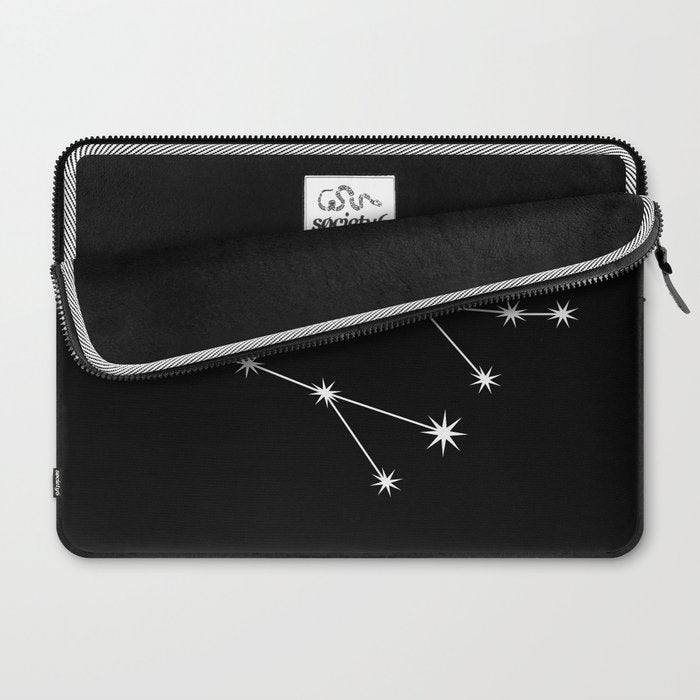 Gemini Zodiac Star Constellation Line Art Black Laptop Sleeve Gallery Image 2