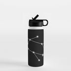 Gemini Zodiac Star Constellation Line Art Black Water Bottle Gallery Image 1