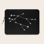 Gemini Zodiac Star Constellation Line Art Black Laptop Sleeve Gallery Image 1