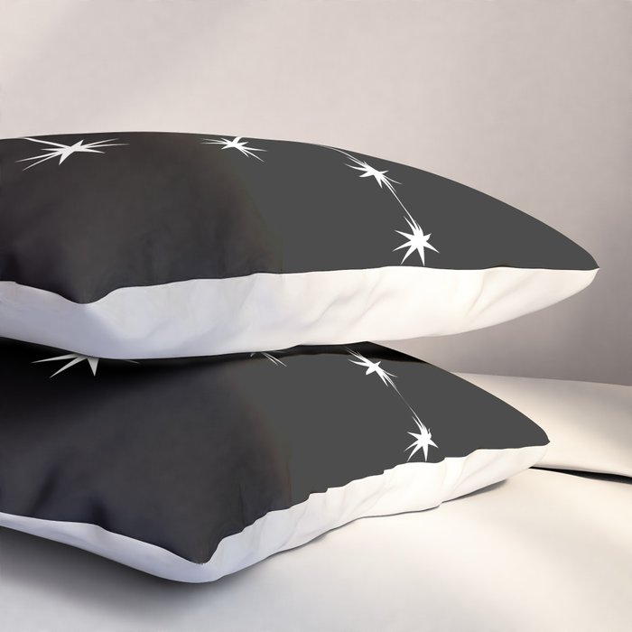 Gemini Zodiac Star Constellation Line Art Black Pillow Sham Gallery Image 3