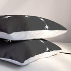 Gemini Zodiac Star Constellation Line Art Black Pillow Sham Gallery Image 3