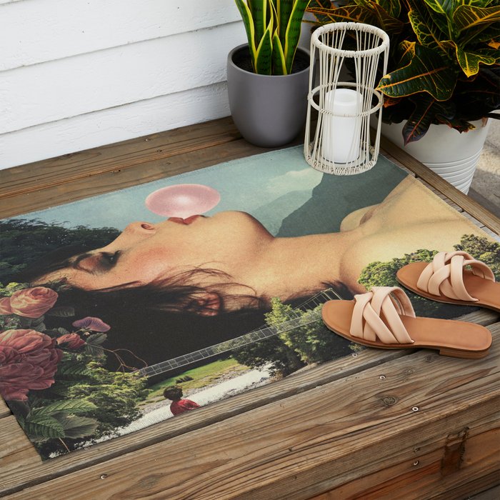 Bubble gum girl Outdoor Rug Gallery Image 2