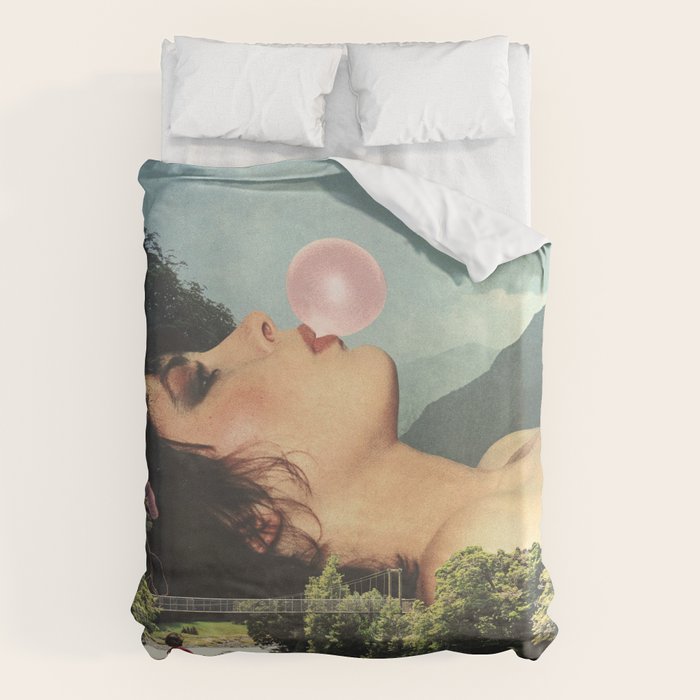 Bubble gum girl Duvet Cover Gallery Image 1