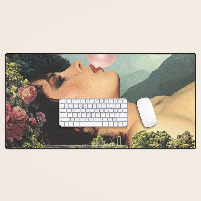 Bubble gum girl Desk Mat Gallery Image 1