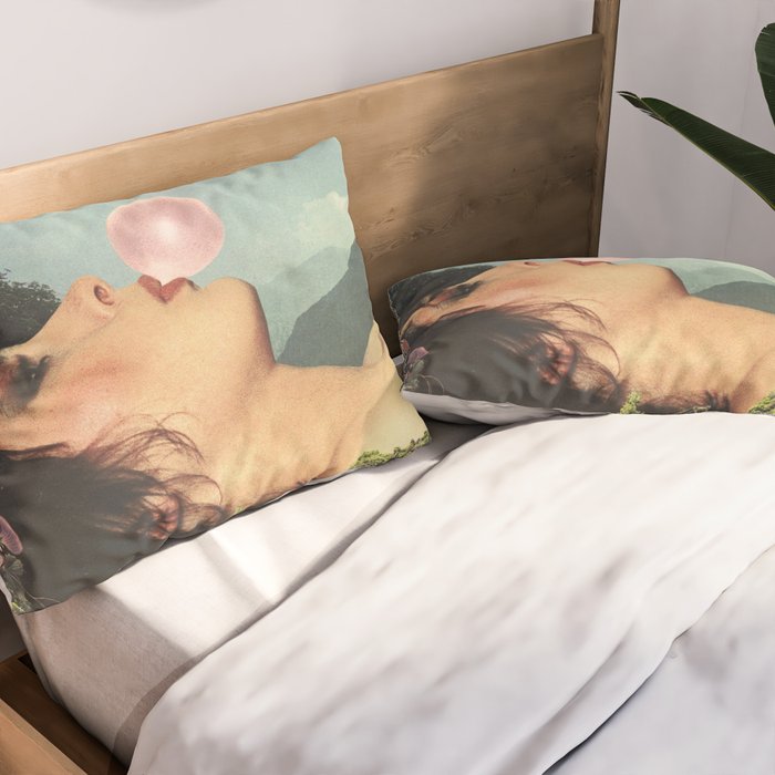 Bubble gum girl Pillow Sham Gallery Image 2