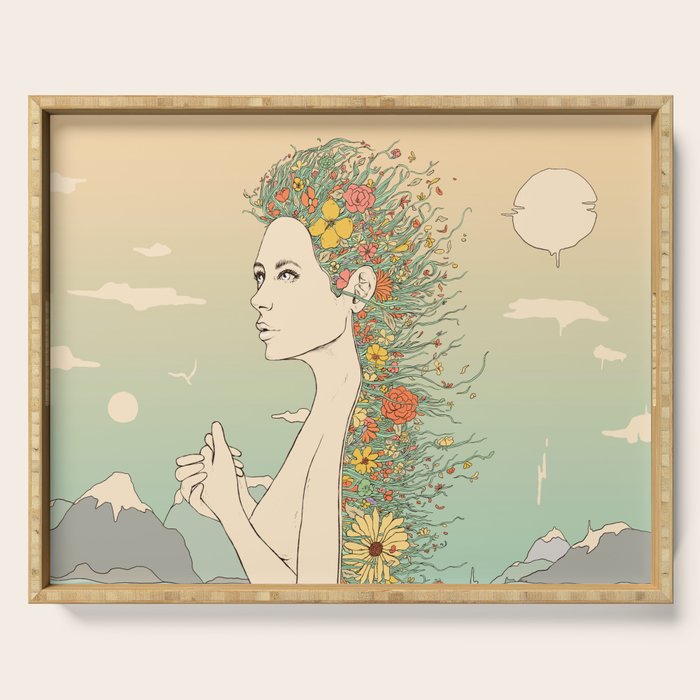 Facade of Existence (Let Life Blossom) Serving Tray Gallery Image 1