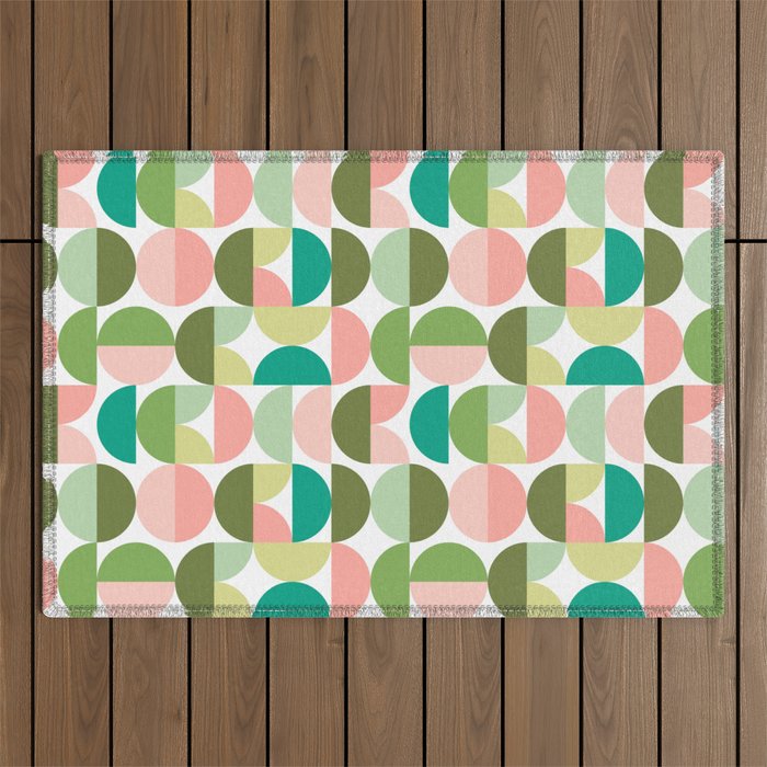 Mod Geometrics | Green Outdoor Rug Gallery Image 1