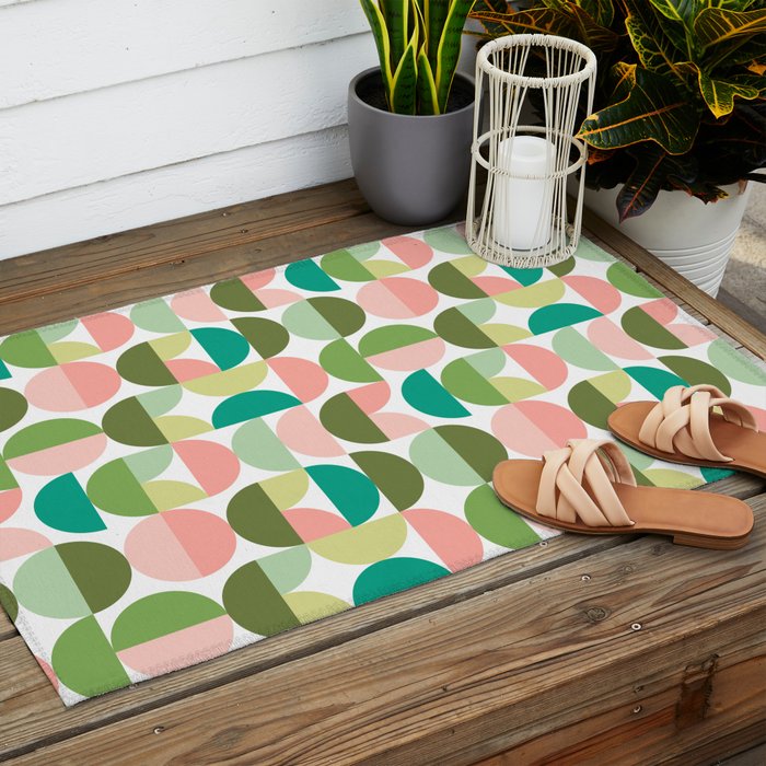 Mod Geometrics | Green Outdoor Rug Gallery Image 2