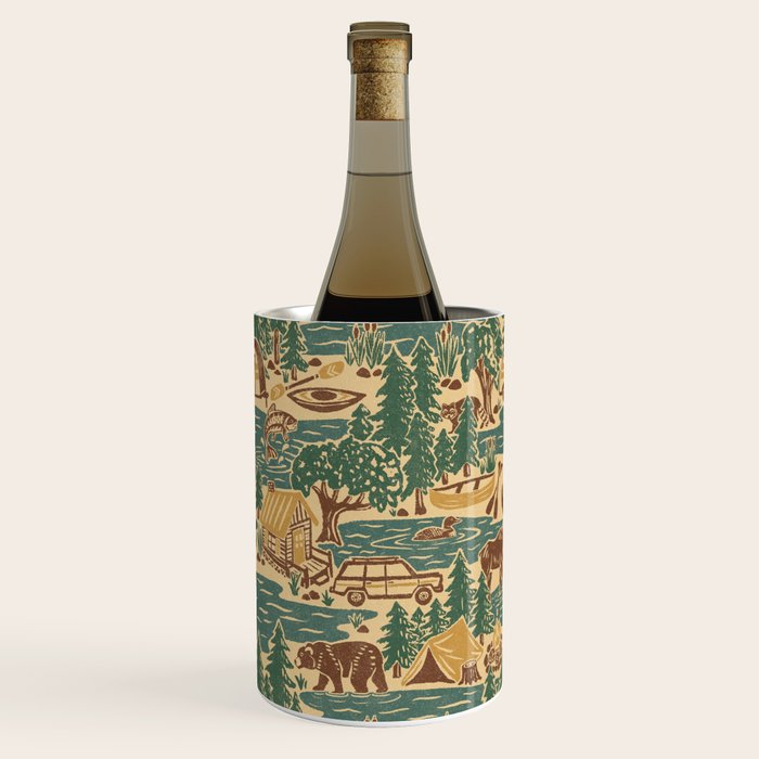 North Country Summer - spruce and gold Wine Chiller Gallery Image 2