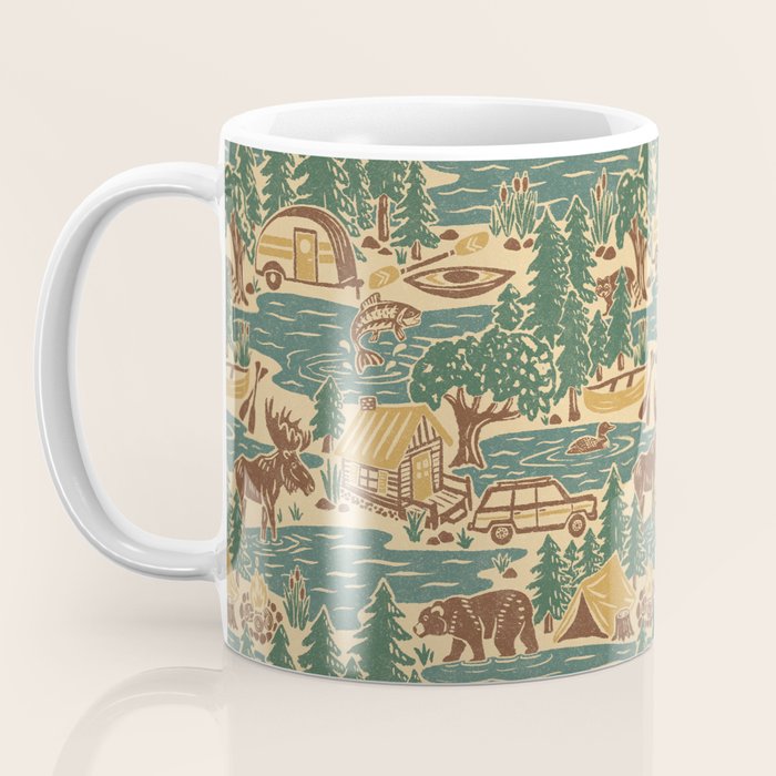 North Country Summer - spruce and gold Coffee Mug Gallery Image 3
