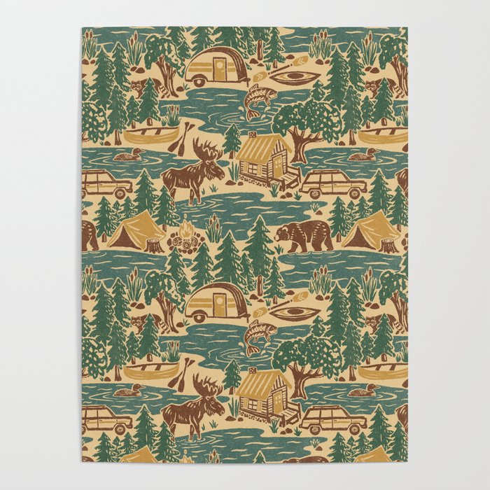 North Country Summer - spruce and gold Poster Gallery Image 1