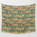 North Country Summer - spruce and gold Wall Tapestry Gallery Image 4