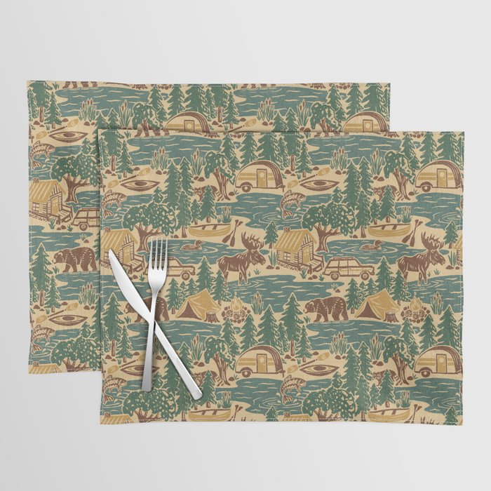 North Country Summer - spruce and gold Placemat Gallery Image 1