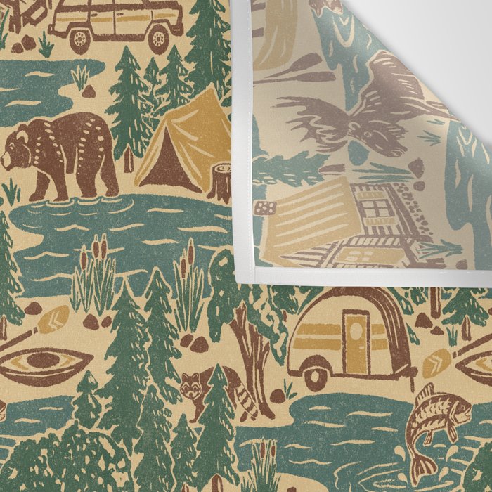 North Country Summer - spruce and gold Wall Tapestry Gallery Image 3