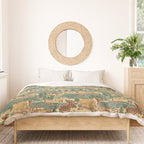 North Country Summer - spruce and gold Duvet Cover Gallery Image 3