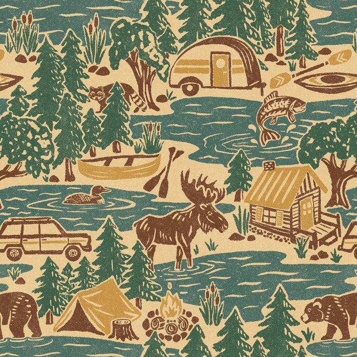 North Country Summer - spruce and gold Coffee Mug Gallery Image 2