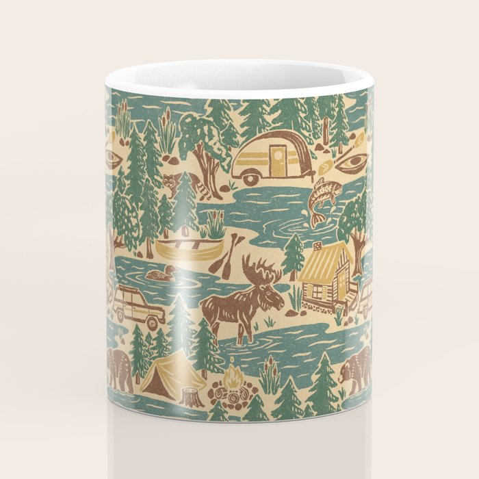 North Country Summer - spruce and gold Coffee Mug Gallery Image 4